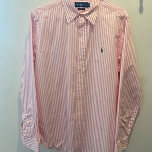 Ralph Lauren Men's Pink Striped Button Down Shirt